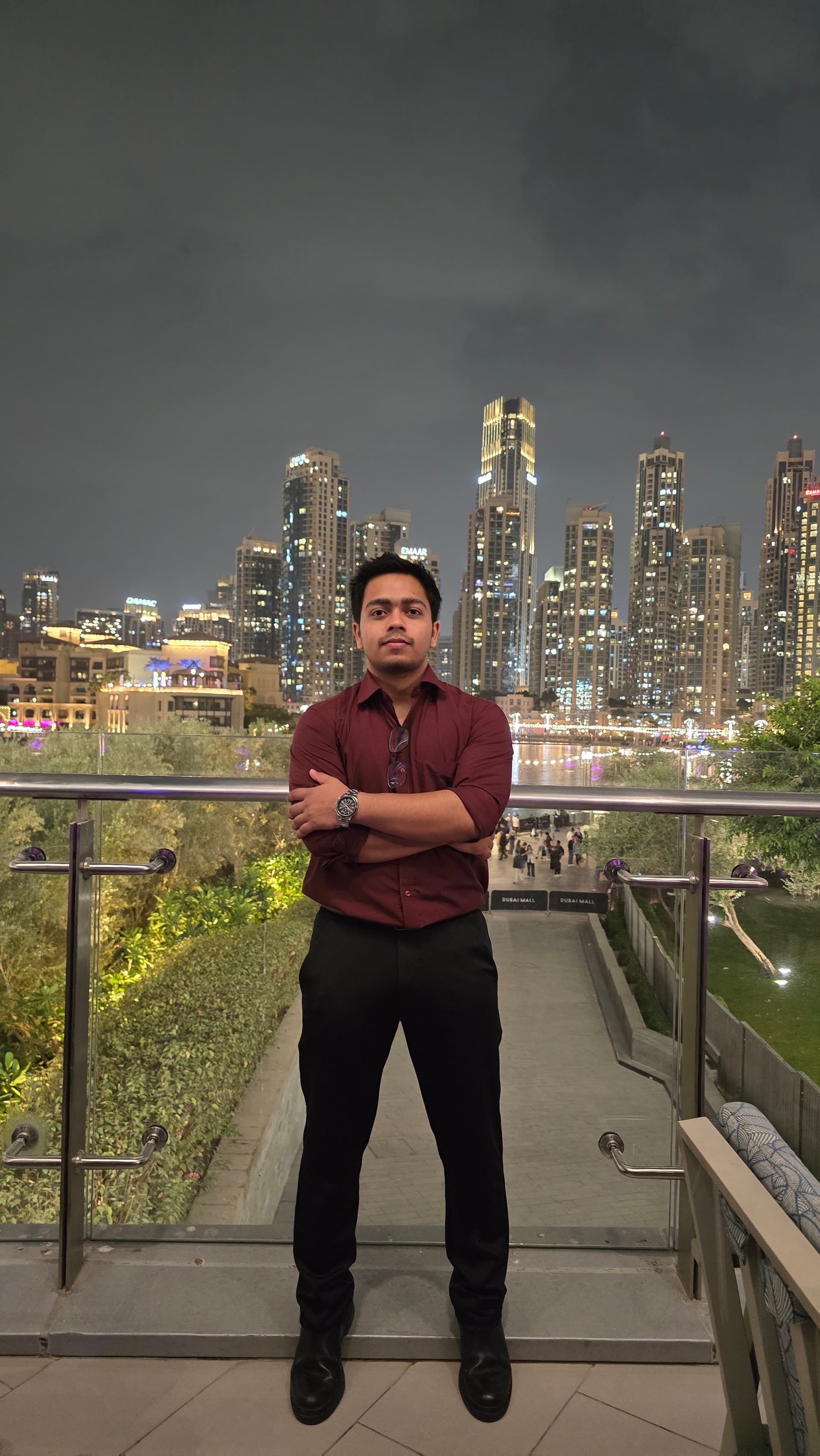 With the Dubai skyline